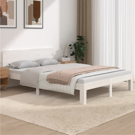 Giroletto Bianco Legno Massello 135x190 cm 4FT6 Double - homemem39