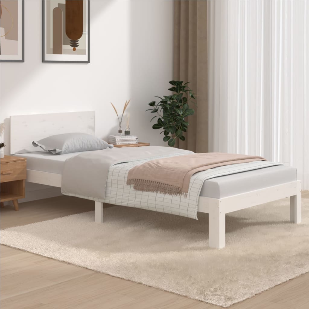 Giroletto Bianco in Legno Massello di Pino 90x200 cm - homemem39