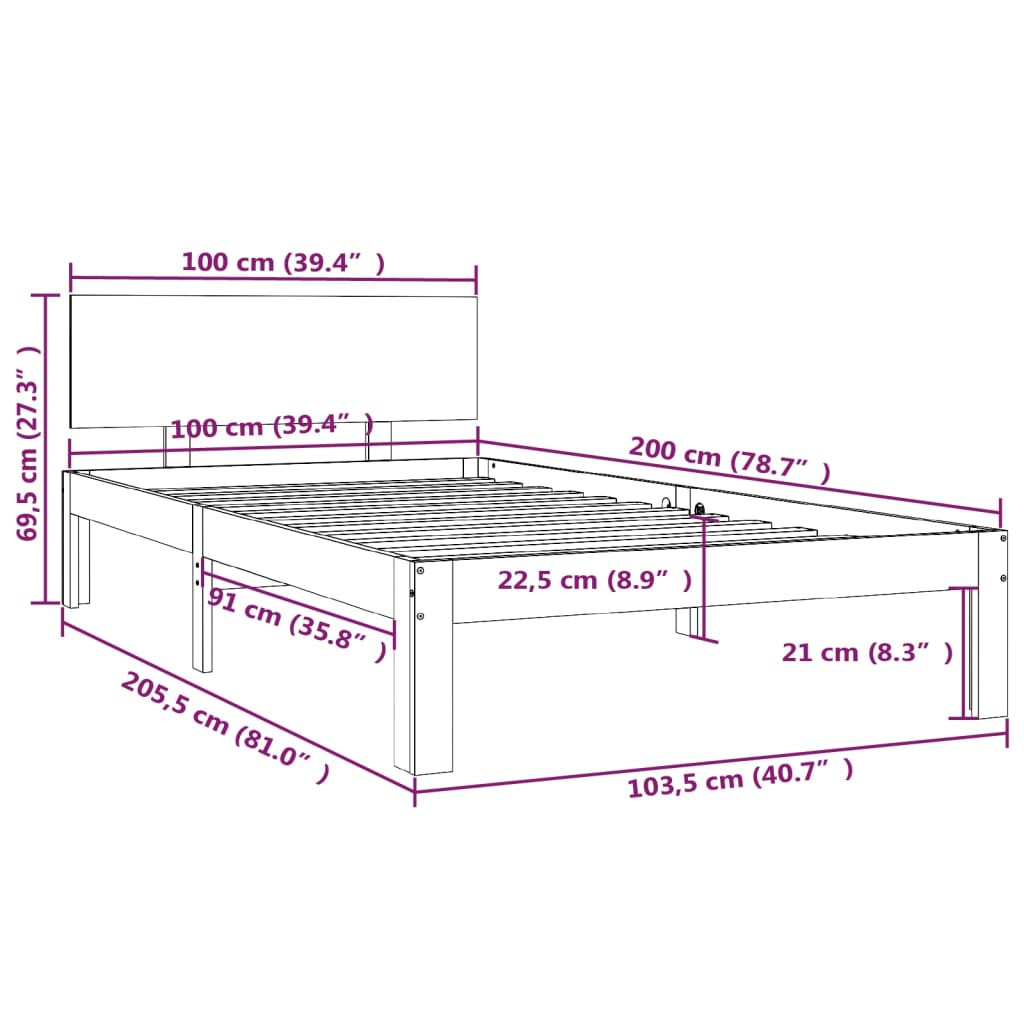 Giroletto in Legno Massello di Pino 100x200 cm - homemem39