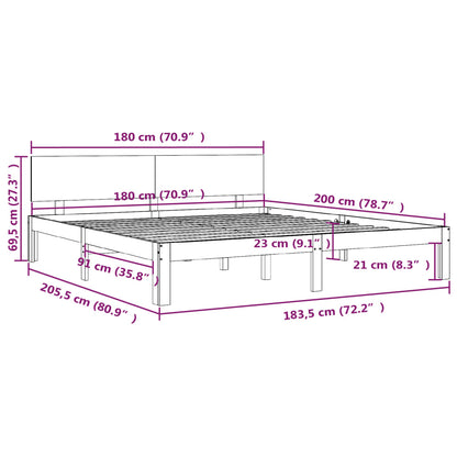 Giroletto Bianco in Legno Massello 180x200 cm 6FT Super King - homemem39