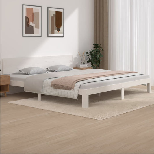 Giroletto Bianco in Legno Massello di Pino 200x200 cm - homemem39