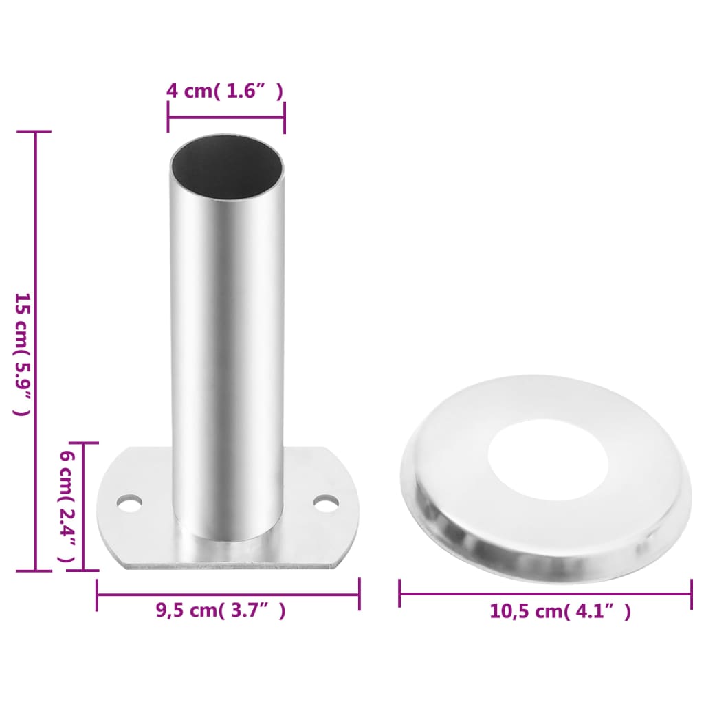 Staffe per Corrimano Scala da Piscina 2pz Acciaio Inox 304 - homemem39