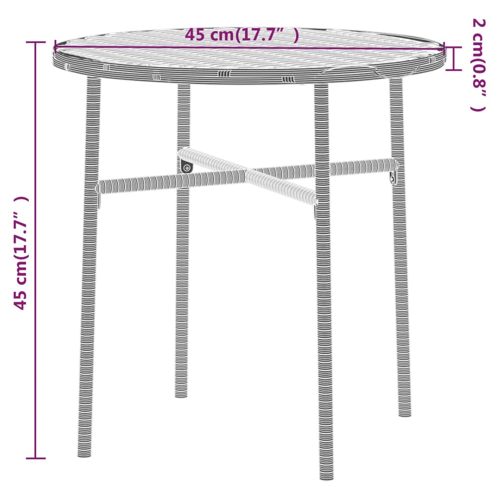 Set Mobili da Pranzo per Giardino 3 pz in Polyrattan Grigio - homemem39