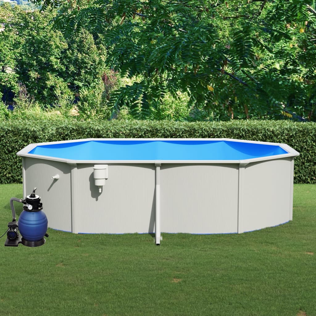 Piscina con Pompa Filtro a Sabbia 490x360x120 cm - homemem39