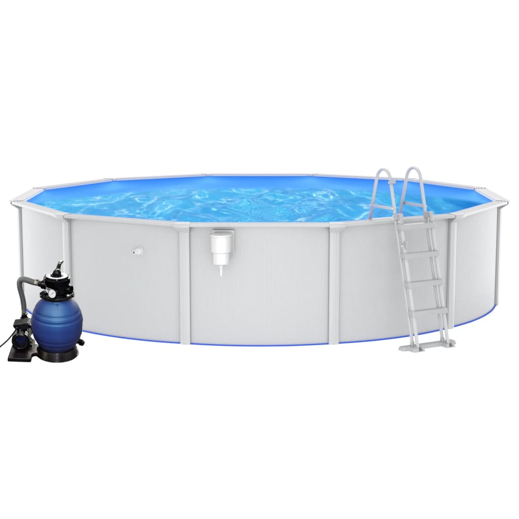 Piscina con Pompa Filtro a Sabbia e Scaletta 550x120 cm - homemem39