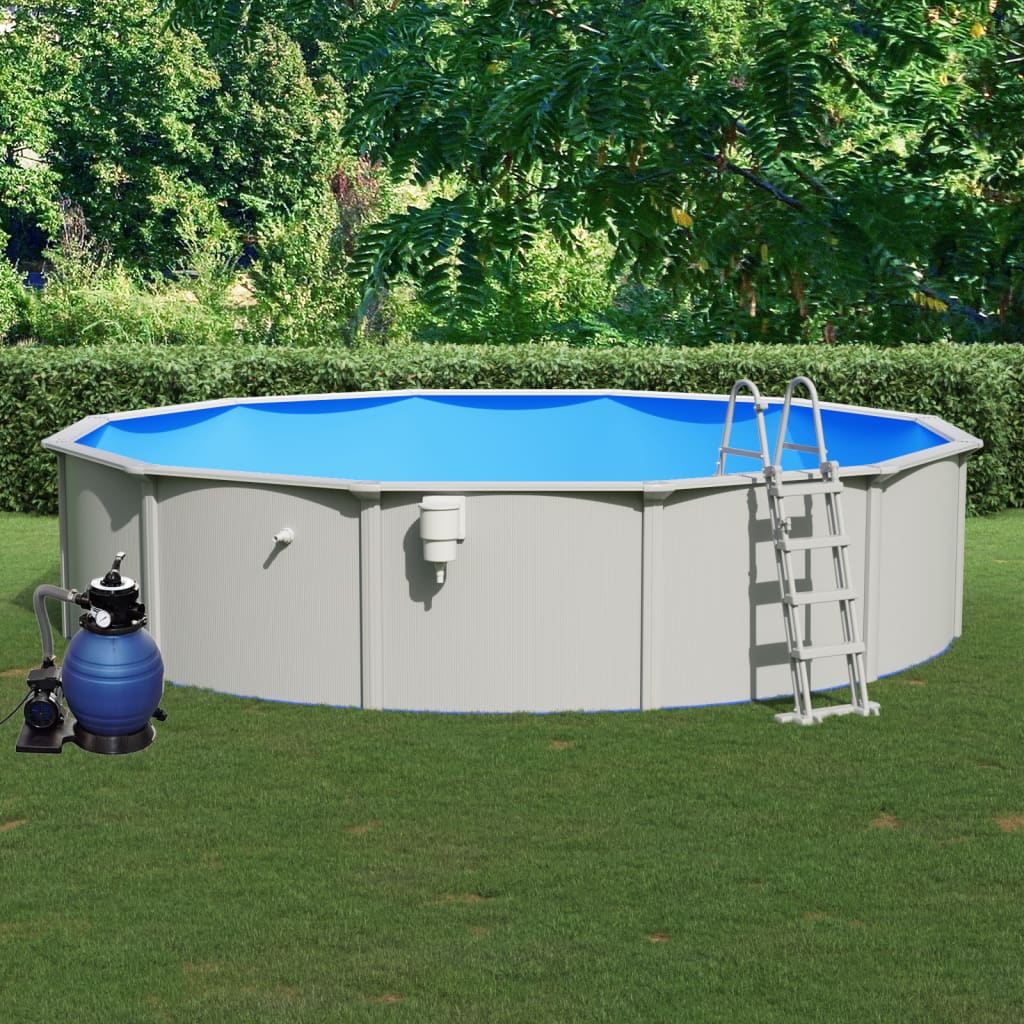 Piscina con Pompa Filtro a Sabbia e Scaletta 550x120 cm - homemem39