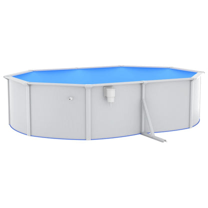 Piscina con Pompa Filtro a Sabbia e Scaletta 490x360x120 cm - homemem39