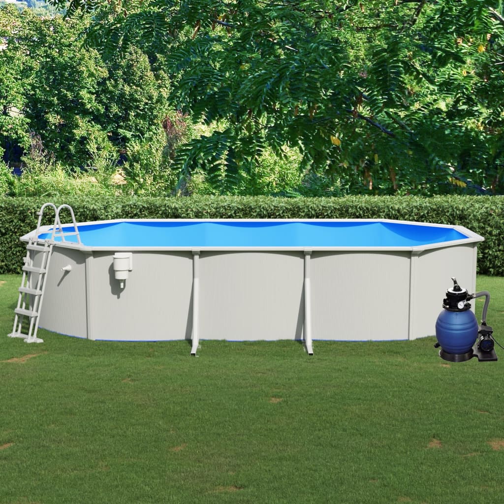 Piscina con Pompa Filtro a Sabbia e Scaletta 610x360x120 cm - homemem39