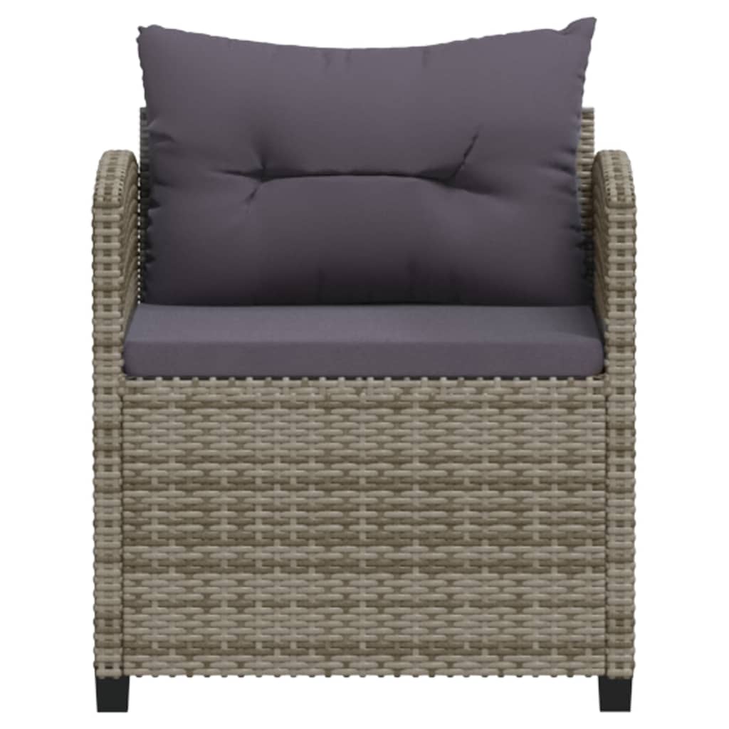 Set Divani da Giardino 3 pz con Cuscini in Polyrattan Grigio - homemem39