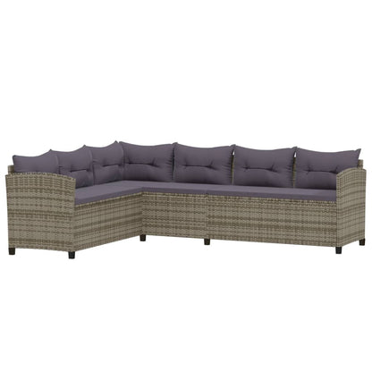 Set Divani da Giardino 3 pz con Cuscini in Polyrattan Grigio - homemem39