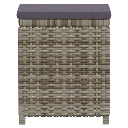 Set Divani da Giardino 7 pz con Cuscini in Polyrattan Grigio - homemem39