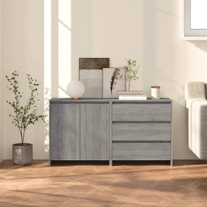 Credenze 2 pz Grigio Sonoma in Legno Multistrato - homemem39