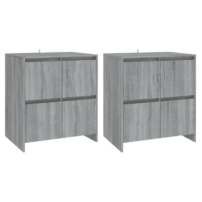 Credenze 2 pz Grigio Sonoma 70x41x75 cm in Truciolato - homemem39