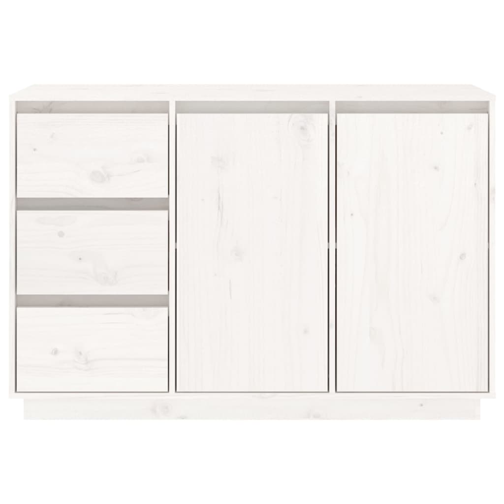 Credenza Bianca 111x34x75 cm in Legno Massello di Pino - homemem39