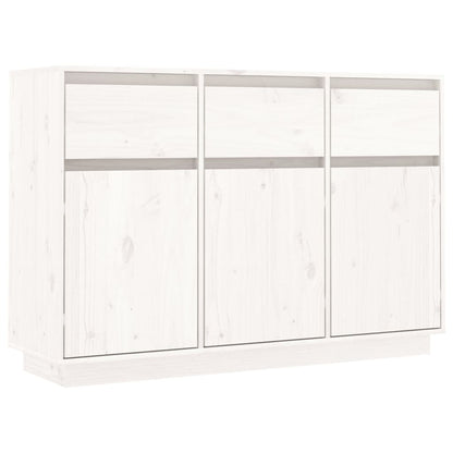 Credenza Bianca 110x34x75 cm in Legno Massello di Pino - homemem39