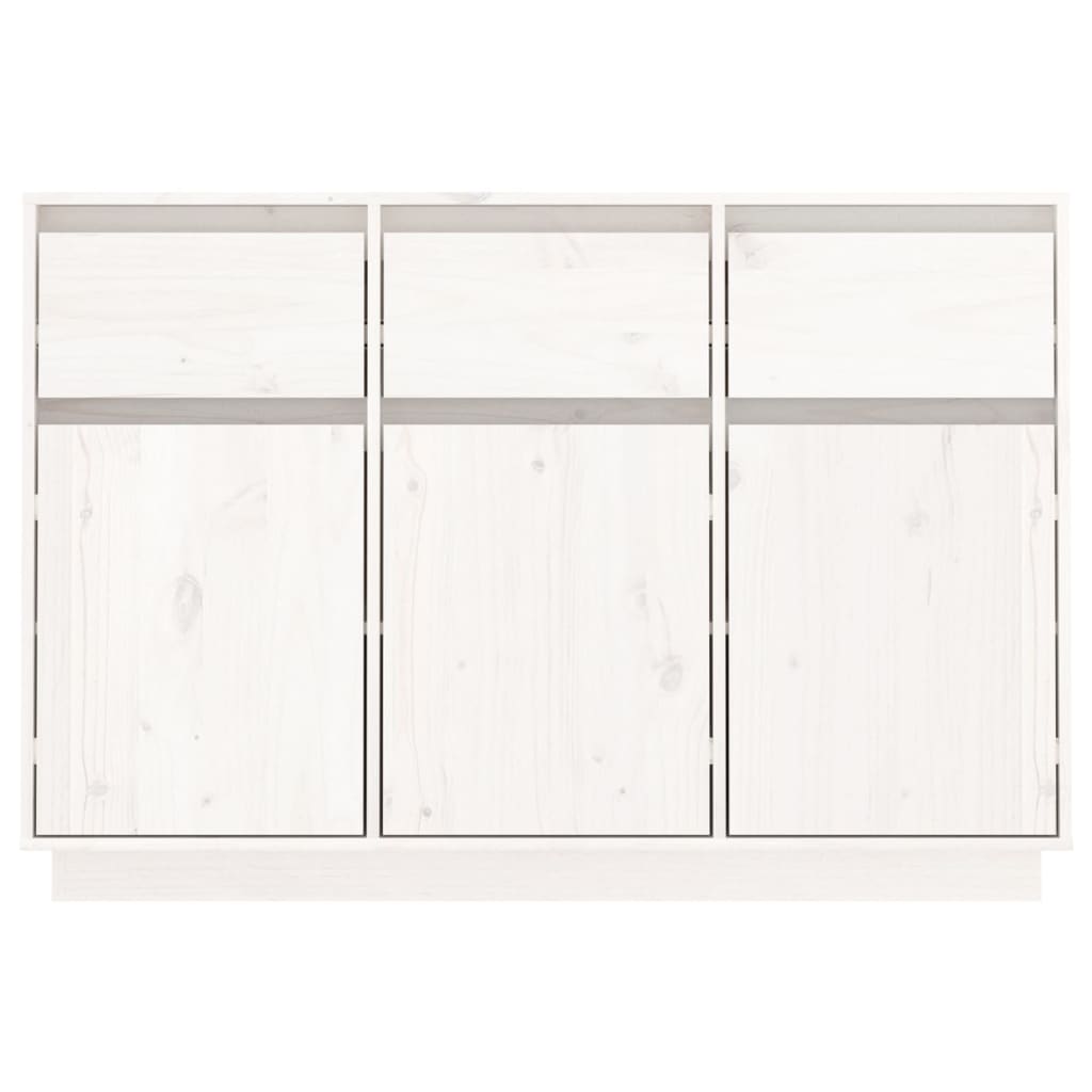 Credenza Bianca 110x34x75 cm in Legno Massello di Pino - homemem39