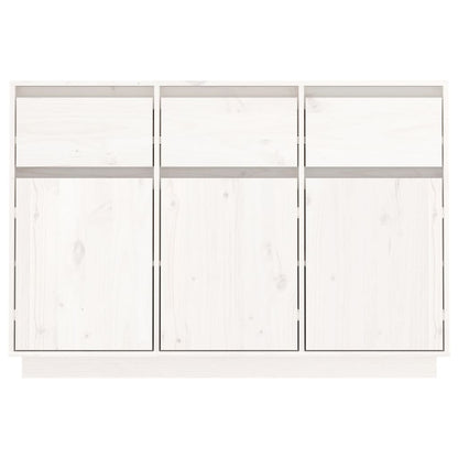 Credenza Bianca 110x34x75 cm in Legno Massello di Pino - homemem39