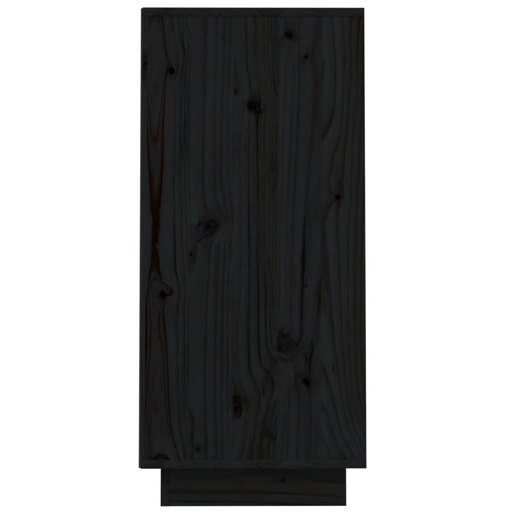 Mobile Consolle Nero 60x34x75 cm in Legno Massello di Pino - homemem39