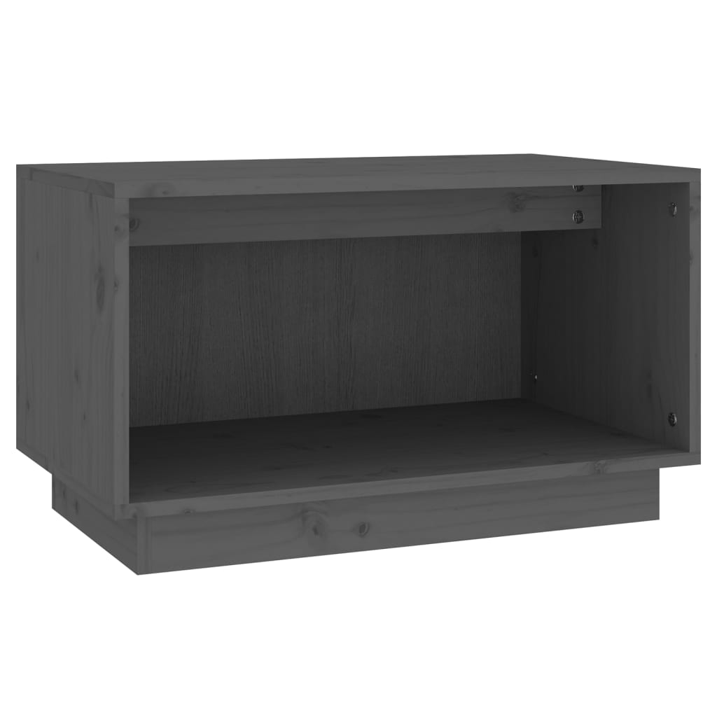 Mobile Porta TV Grigio 60x35x35 cm in Legno Massello di Pino - homemem39