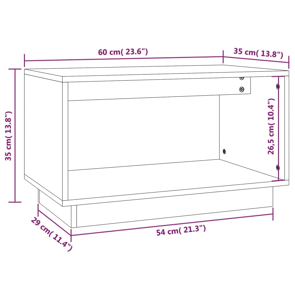 Mobile Porta TV Miele 60x35x35 cm in Legno Massello di Pino - homemem39