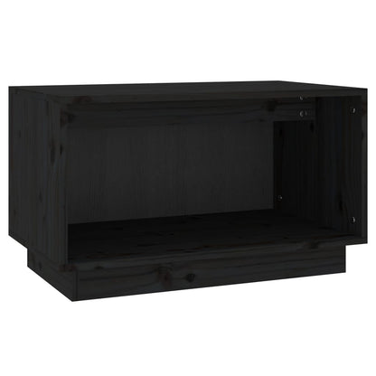 Mobile Porta TV Nero 60x35x35 cm in Legno Massello di Pino - homemem39