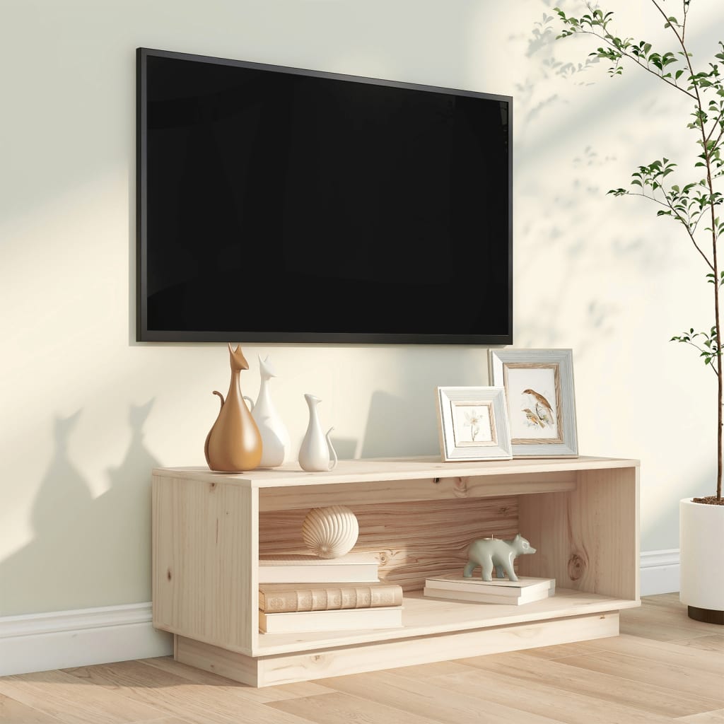 Mobile Porta TV 90x35x35 cm in Legno Massello di Pino - homemem39