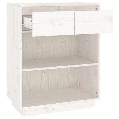 Mobile Consolle Bianco 60x34x75 cm in Legno Massello di Pino - homemem39