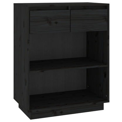 Mobile Consolle Nero 60x34x75 cm in Legno Massello di Pino - homemem39