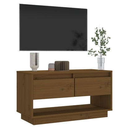 Mobile TV Miele 74x34x40 cm in Legno Massello di Pino - homemem39