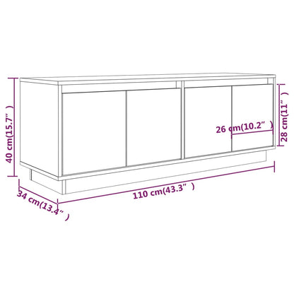 Mobile Porta TV 110x34x40 cm in Legno Massello di Pino - homemem39