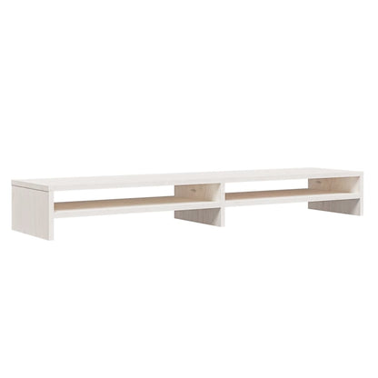 Supporto per Monitor Bianco 100x24x13 cm Legno Massello di Pino - homemem39