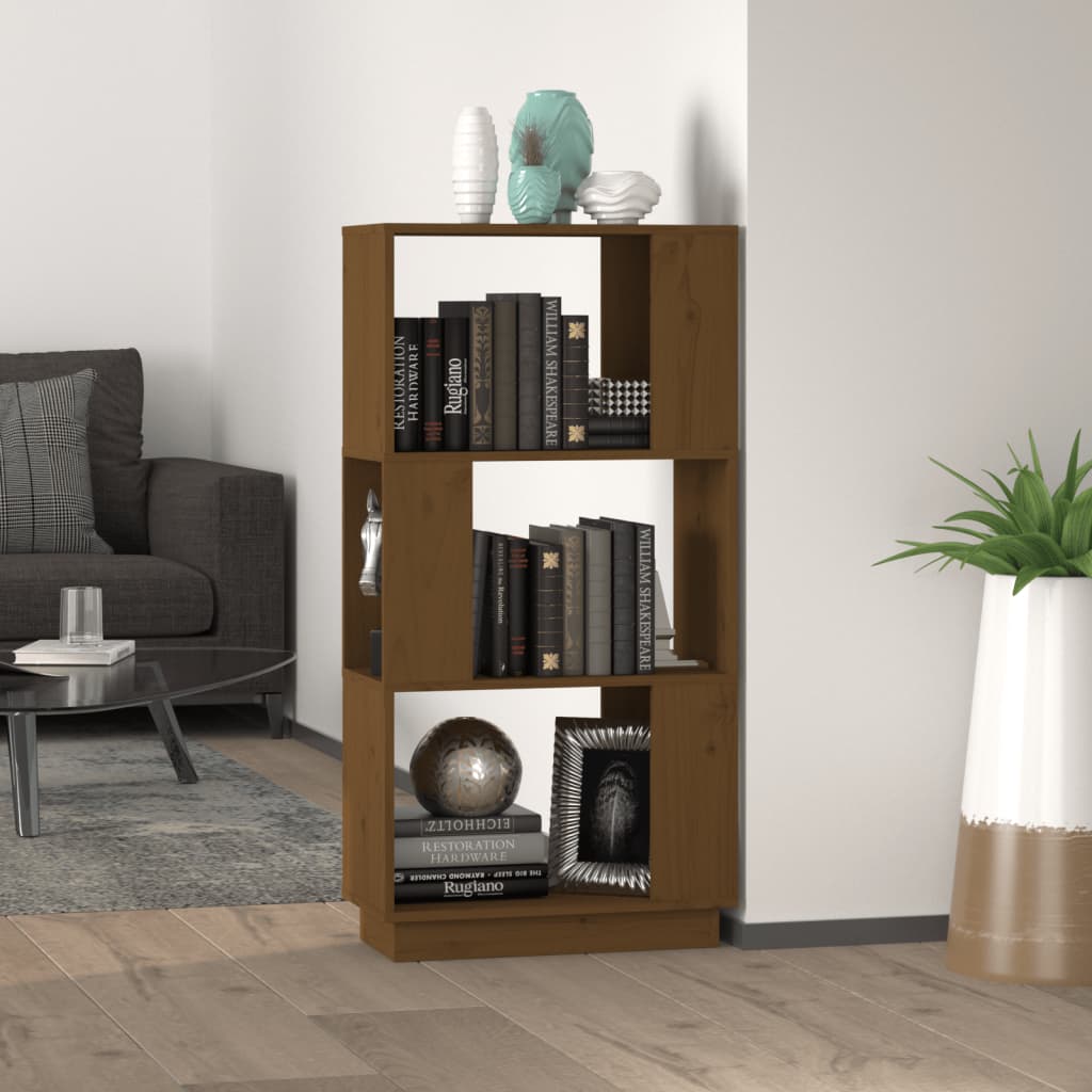 Libreria/Divisorio Miele 51x25x101 cm in Legno Massello di Pino - homemem39