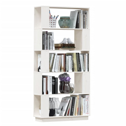 Libreria/Divisorio Bianco 80x25x163,5 cm Legno Massello di Pino - homemem39