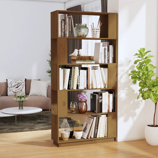 Libreria/Divisorio Miele 80x25x163,5 cm Legno Massello - homemem39