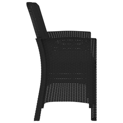 Sedia da Giardino a 2 Posti con Cuscini PP Rattan Grafite - homemem39