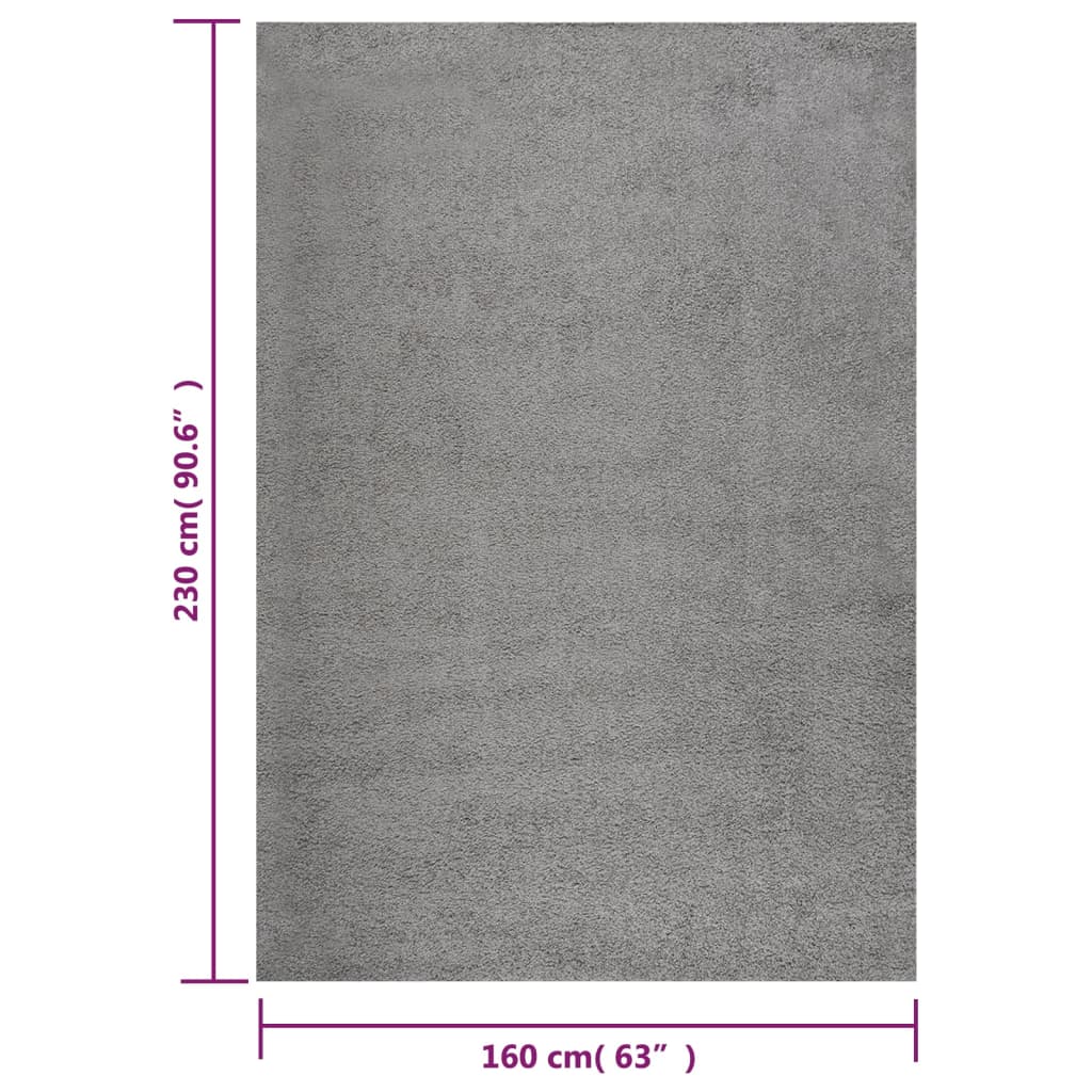 Tappeto Shaggy a Pelo Alto Grigio 160x230 cm - homemem39