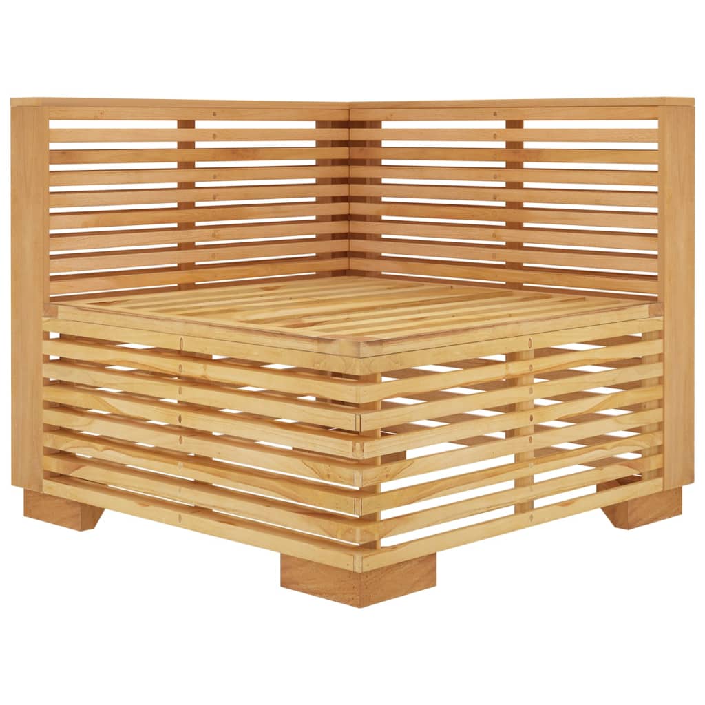 Divano Angolare da Giardino con Cuscini Crema Massello di Teak - homemem39