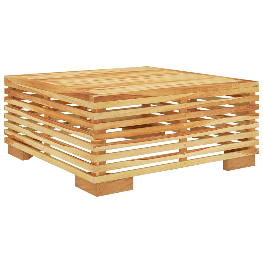 Poggiapiedi da Giardino con Cuscino Crema Legno Massello Teak - homemem39