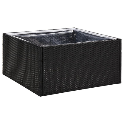 Fioriera da Giardino Nero 80x80x40 cm in Polyrattan - homemem39