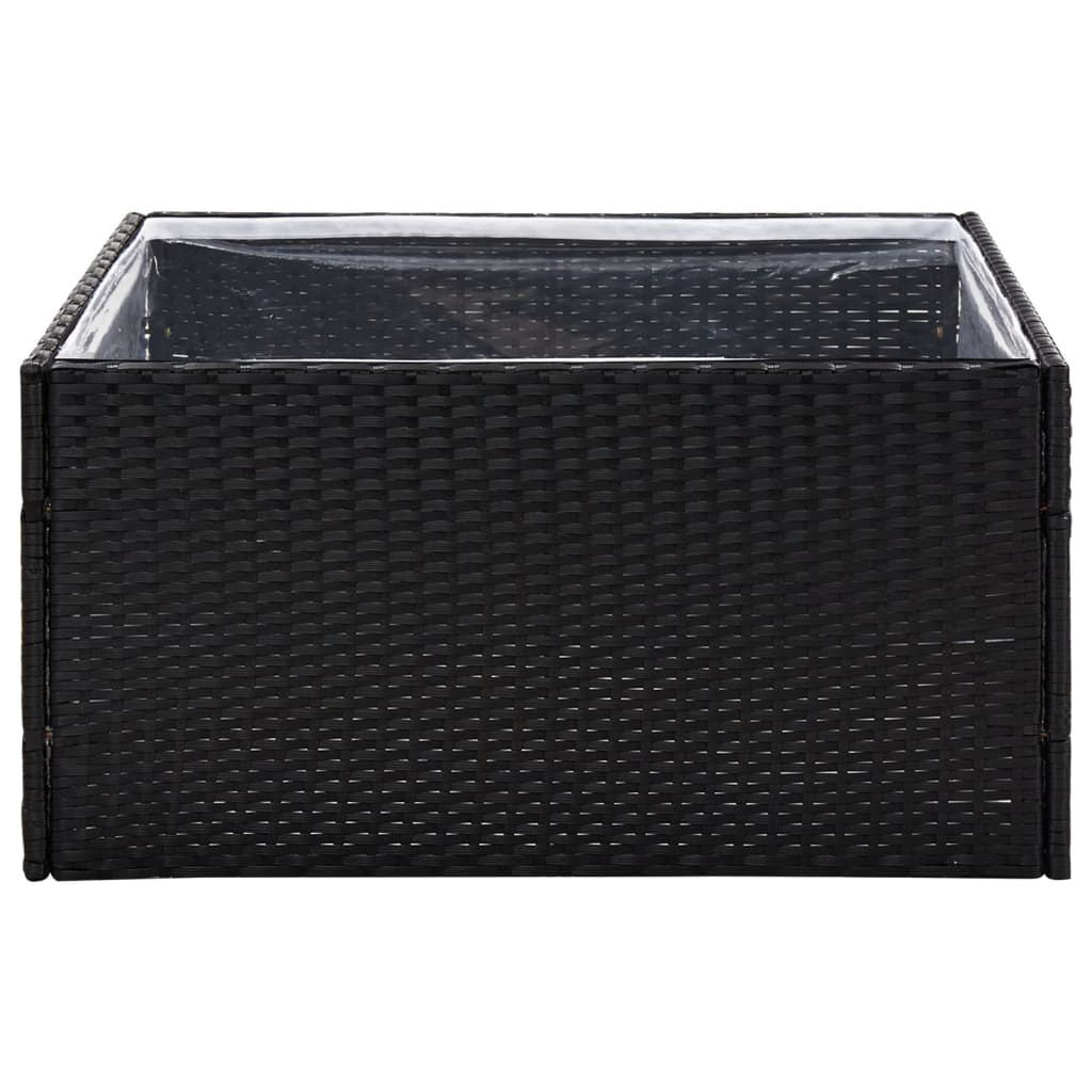 Fioriera da Giardino Nero 80x80x40 cm in Polyrattan - homemem39