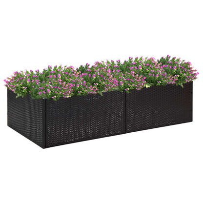 Fioriera da Giardino Nero 157x80x40 cm in Polyrattan - homemem39