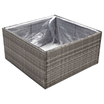 Fioriera da Giardino Grigia 80x80x40 cm in Polyrattan - homemem39