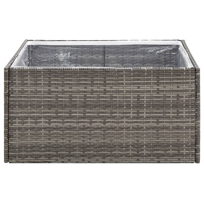 Fioriera da Giardino Grigia 80x80x40 cm in Polyrattan - homemem39