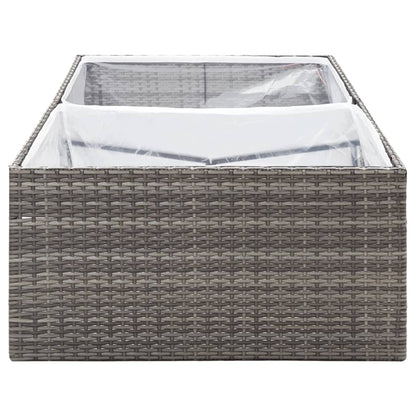 Fioriera da Giardino Grigia 157x80x40 cm in Polyrattan - homemem39