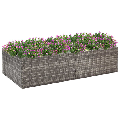 Fioriera da Giardino Grigia 157x80x40 cm in Polyrattan - homemem39