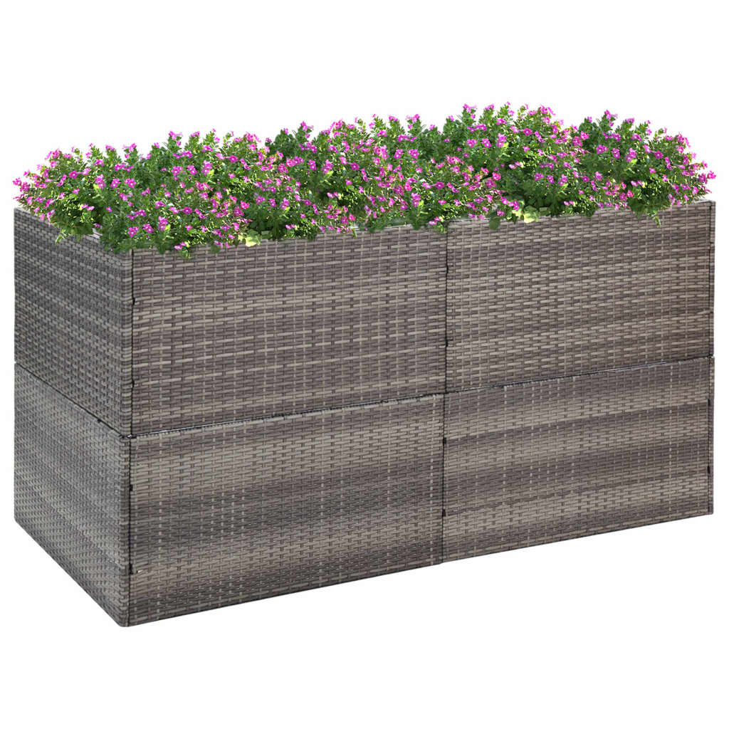 Fioriera da Giardino Grigia 157x80x80 cm in Polyrattan - homemem39