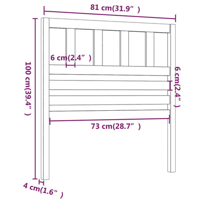 Testiera per Letto Bianca 81x4x100 cm in Legno Massello di Pino - homemem39