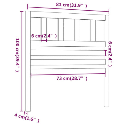 Testiera per Letto Grigia 81x4x100 cm in Legno Massello di Pino - homemem39