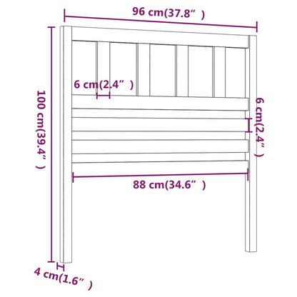 Testiera per Letto Nera 96x4x100 cm in Legno Massello di Pino - homemem39