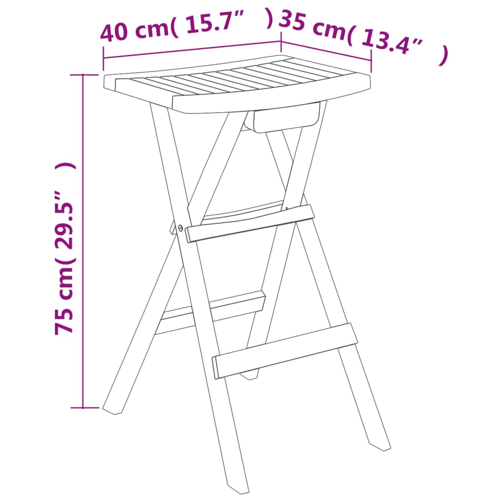 Set da Bar Pieghevole 5 pz in Legno Massello di Teak - homemem39